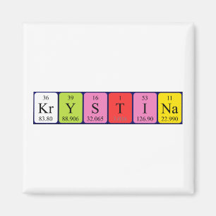Aimant de nom de table périodique Krystina