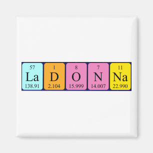 aimant de nom de table périodique Ladonna