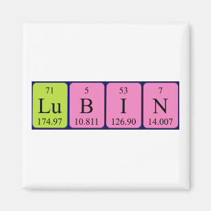 aimant de nom de table périodique Lubin