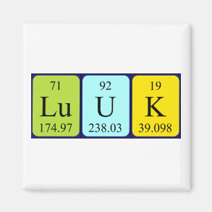 Aimant de nom de table périodique Luuk