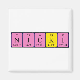 Aimant de nom de table périodique Nicki