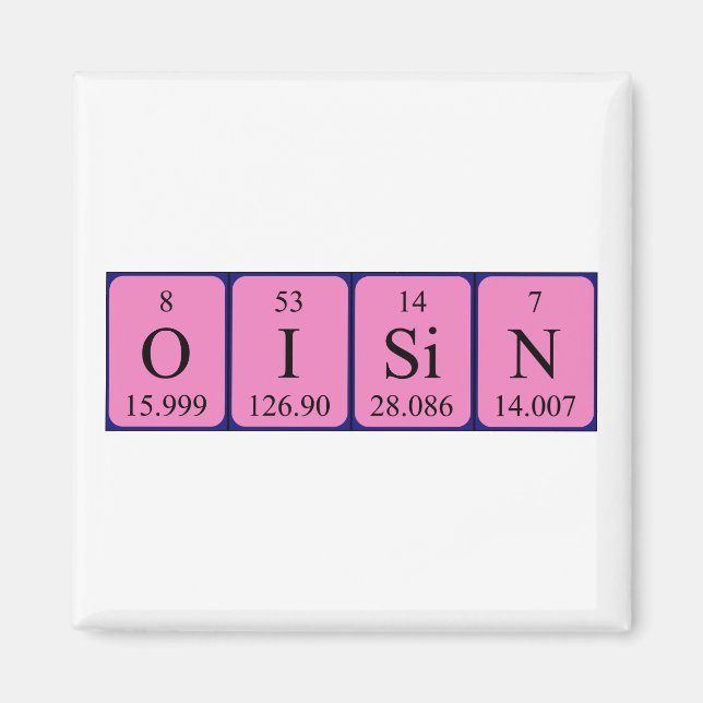 Aimant de nom de table périodique Oisin (Devant)