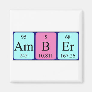 aimant de nom de table périodique orange