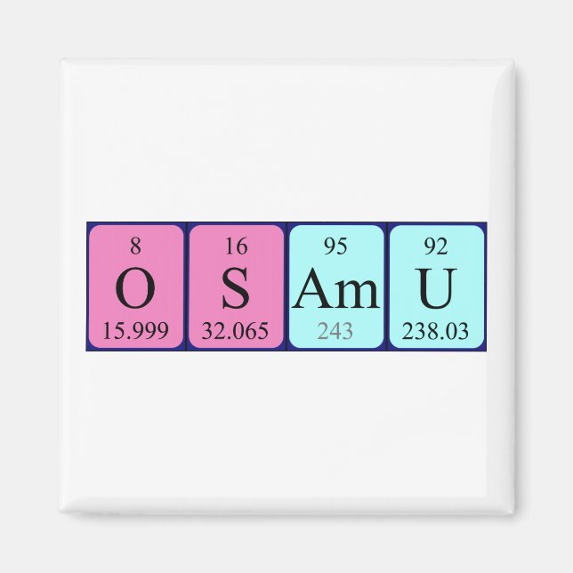 aimant de nom de table périodique Osamu (Devant)