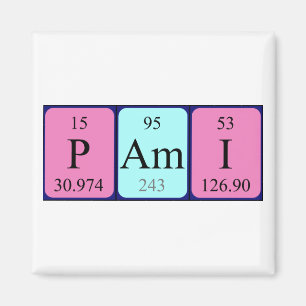 Aimant de nom de table périodique Pami