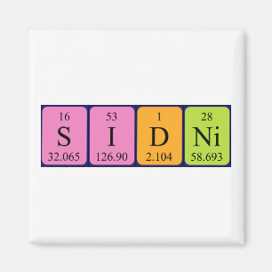 Aimant de nom de table périodique Sidni