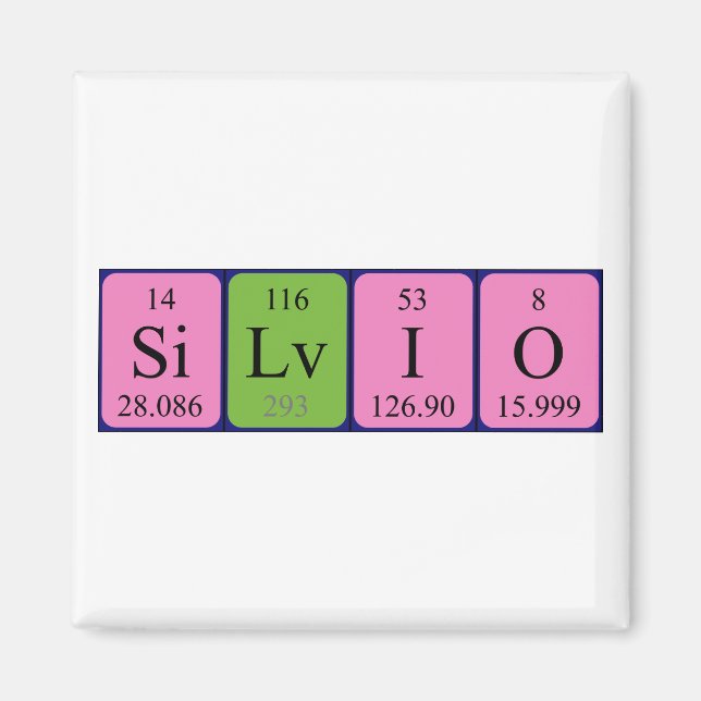 aimant de nom de table périodique Silvio (Devant)
