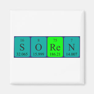 Aimant de nom de table périodique Sören