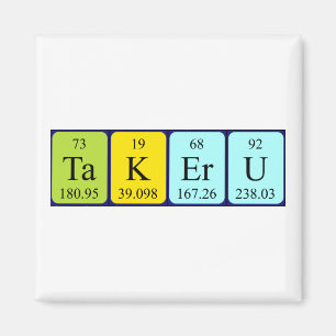 Aimant de nom de table périodique Takeru