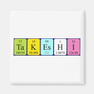 Aimant de nom de table périodique Takeshi