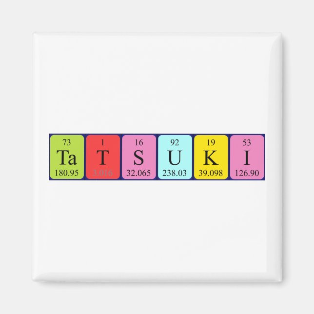 Aimant de nom de table périodique Tatsuki (Devant)
