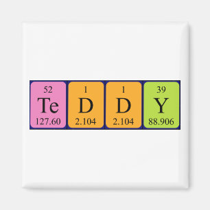 aimant de nom de table périodique Teddy
