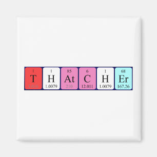 aimant de nom de table périodique Thatcher