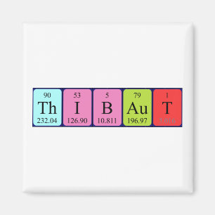 Aimant de nom de table périodique Thibaut