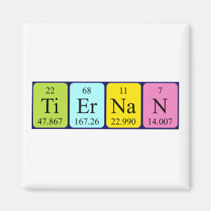 aimant de nom de table périodique Tiernan