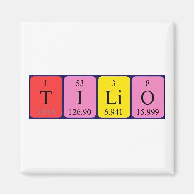 Aimant de nom de table périodique Tilio (Devant)