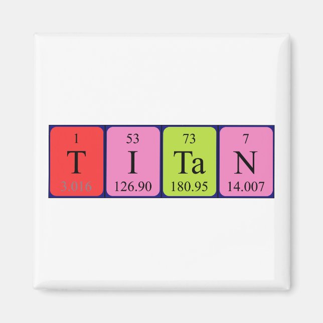 aimant de nom de table périodique Titan (Devant)