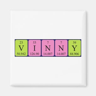 Aimant de nom de table périodique Vinny