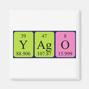Aimant de nom de table périodique Yago