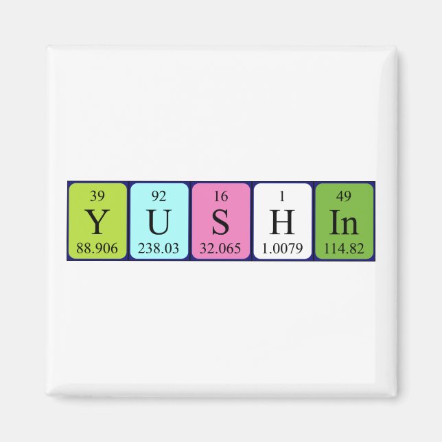 Aimant de nom de table périodique Yushin (Devant)