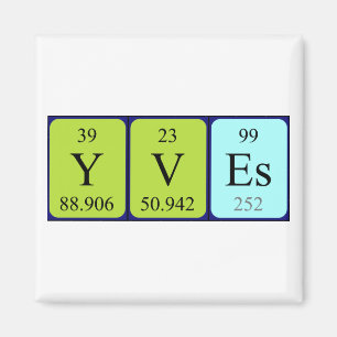 Aimant de nom de table périodique Yves