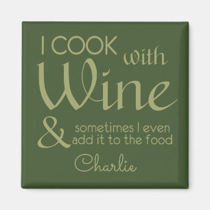 Aimant de nom personnalisé de citation de vin