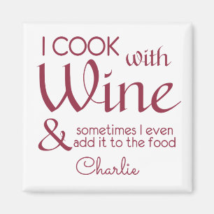 Aimant de nom personnalisé de citation de vin