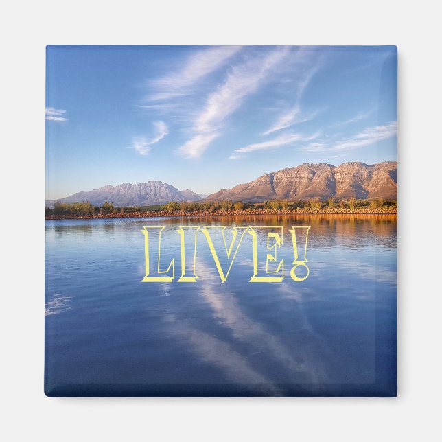 Aimant de paysage de montagnes d'eau vivantes ! (Devant)