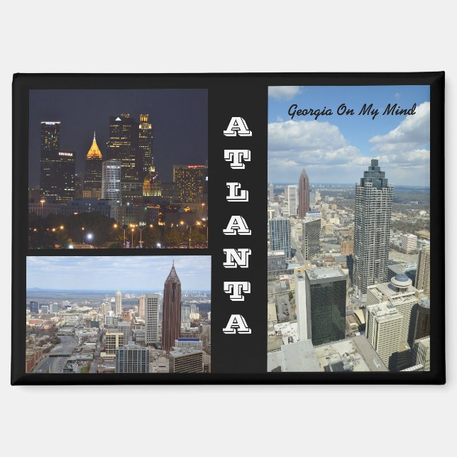 Aimant de paysage urbain d'Atlanta, Géorgie (Recto)