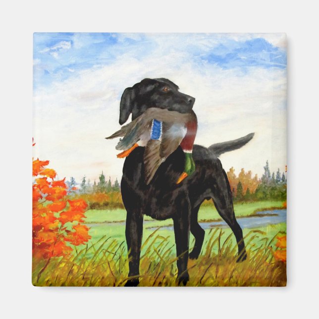 Aimant de peinture de chien de chasse (Devant)