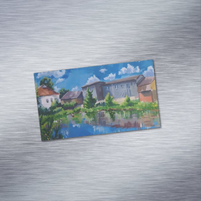 Aimant de peinture de lac de campagne panoramique (In Situ)