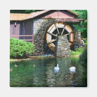Aimant de peinture de Seurat d'étang de roue d'eau