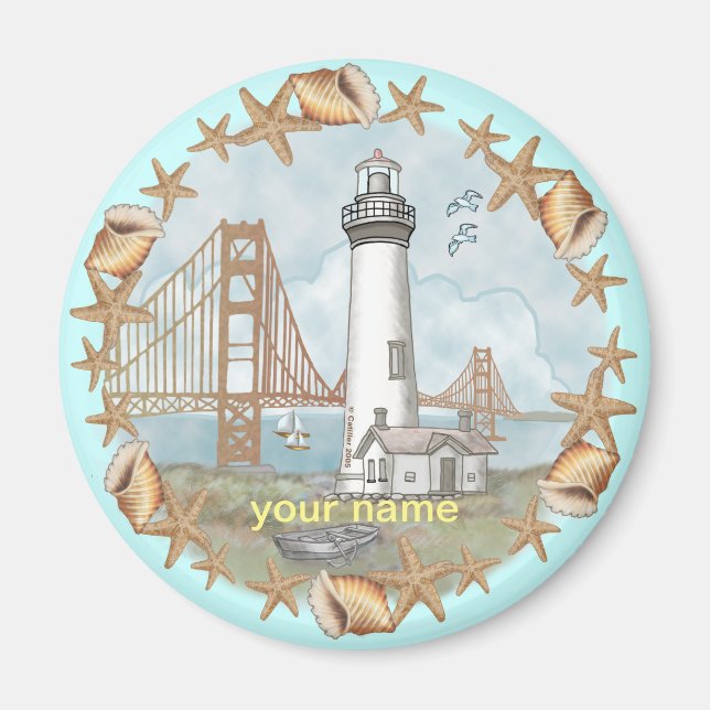aimant de phare de Californie Coquilles (Devant)