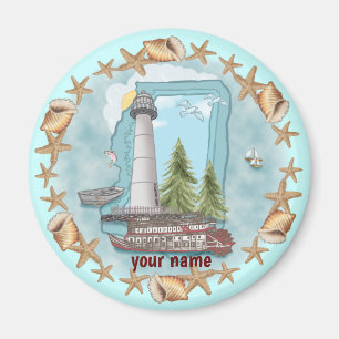 Aimant de phare de Mississippi Shells