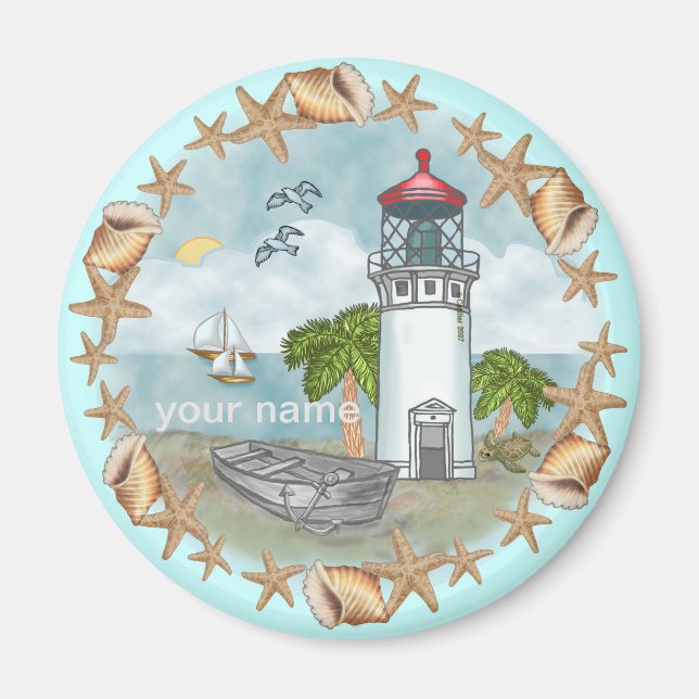 Aimant de phare des coquilles d'Hawaii (Devant)
