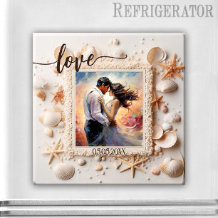 Aimant de photo Coquilles de Peach Beach