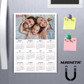 Aimant de photo de calendrier minimaliste 2026