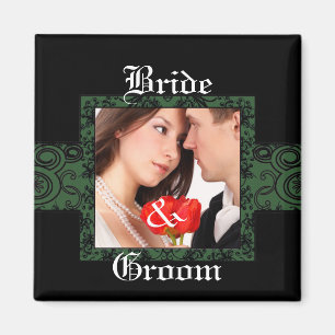 Aimant de photo de mariée et marié