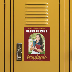 Aimant de photo de remise de diplômes Marron Or Pr