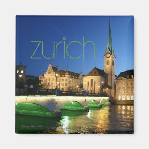 Aimant de photo de souvenir de voyage de Zurich