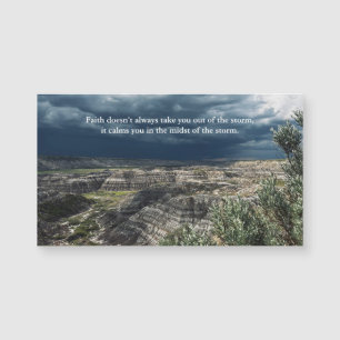 Aimant de photographie des Badlands avec citation