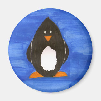 Aimant de pingouin peint