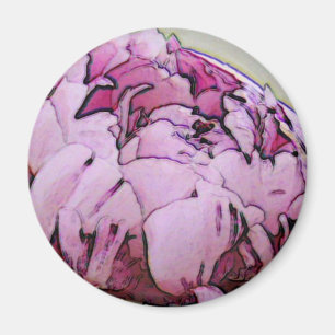 aimant de pivoine d'art déco