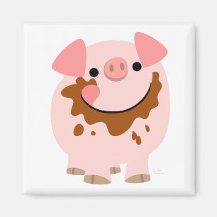 Aimant de porc de chocolat de bande dessinée