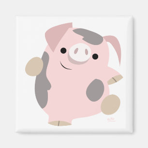 Aimant de porc de danse de bande dessinée