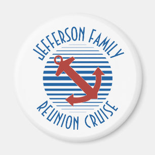 Aimant de porte de croisière en famille avec ancre