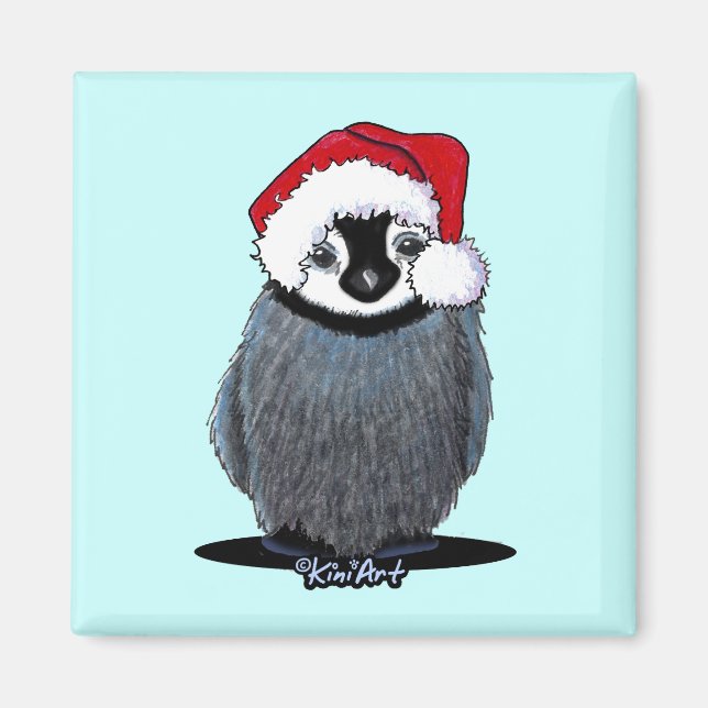 Aimant de poulet en pingouin de Noël (Devant)