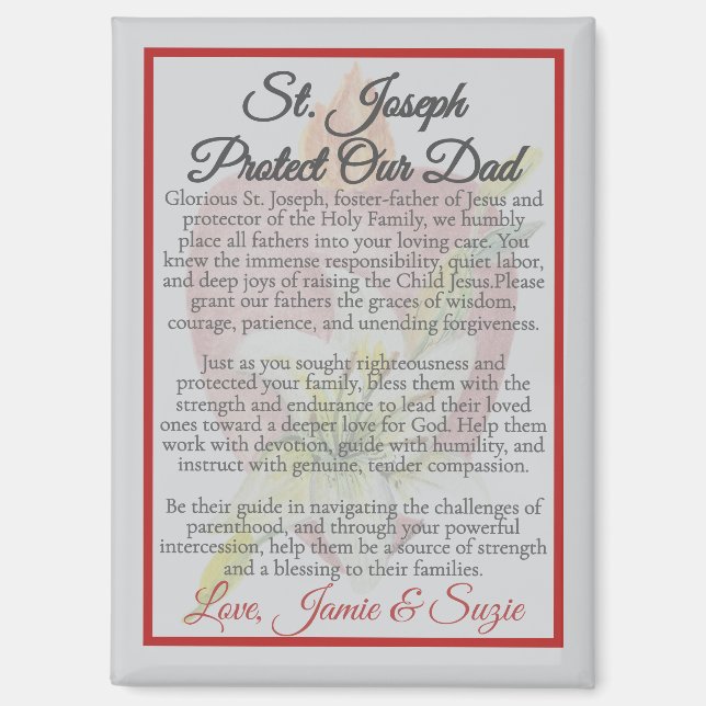 Aimant de prière St. Joseph pour Papa | Père catho (Recto)