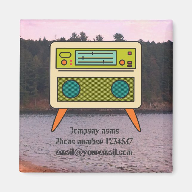 Aimant de radio rétro modifiable pour l'image de m (Devant)