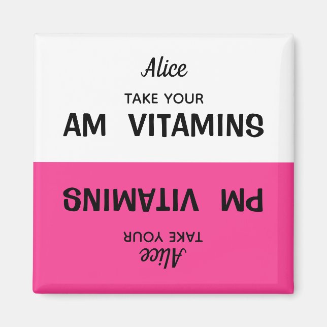 Aimant de rappel de la pilule de vitamine AM/PM pe (Devant)